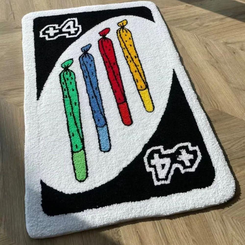 

М які килимки з гральними картами Протиковзкий килимок для ванної кімнати Кумедний дверний килимок Прикраса дому 40cm x 60cm