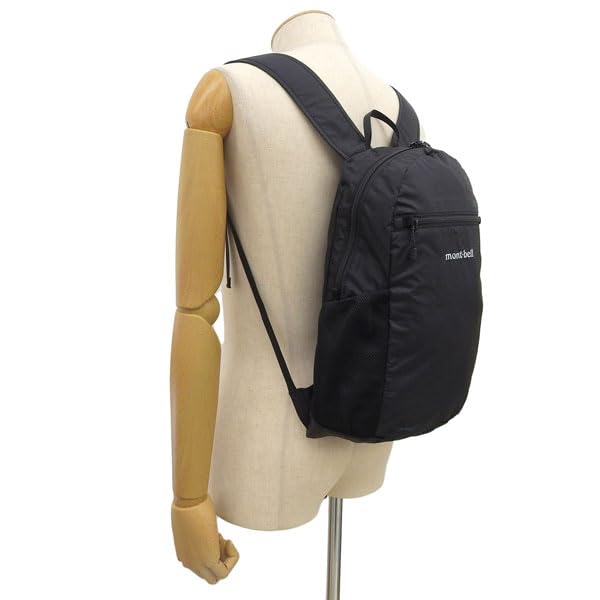 Montbell Light Pack 10 Backpack, Pocketable, A4 Size, Lightweight, Compact, Foldable, for Men and Women, Activity and Travel, Black (1133469)