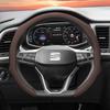 Suitable for Seat Perforated Leather Steering Wheel Cover, Non-Slip, Sweat-Absorbent, Breathable, Integrated Snap-On Protective Cover for Ibiza, Arona