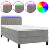 VidaXL Slat Bed Base with Mattress and LED, Upholstered Bed, Single Bed, Adult Bed for Interior Bedroom, 3134501