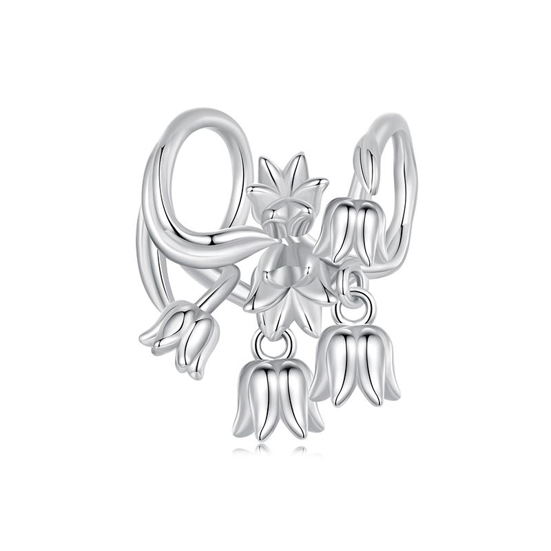 WOSTU 925 Silver Sea Shell Conch Charm Pendant For Necklace Lily of the Valley Charm