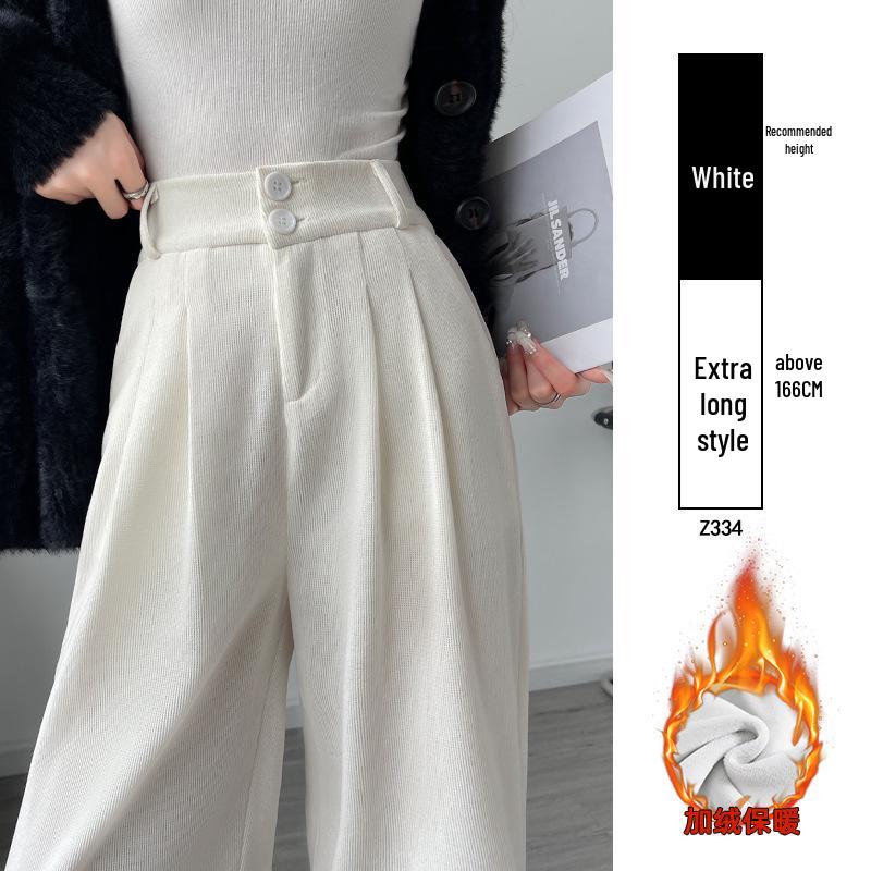 Women's High Waist Black Suit Pants - 2025 Summer Collection, Petite Wide Leg, Draped Straight Trousers