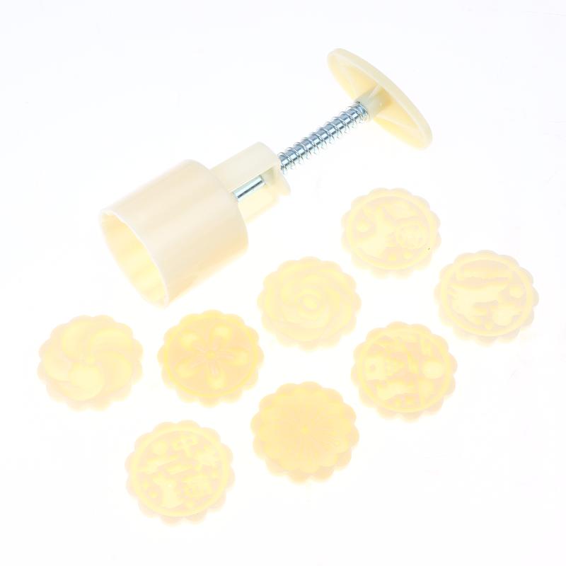 Food Safe Hand Press Flower Shaped Pastry Mold Multiple Stamps Non Stick Surface For Home Baking Mooncakes Desserts Yam Cakes