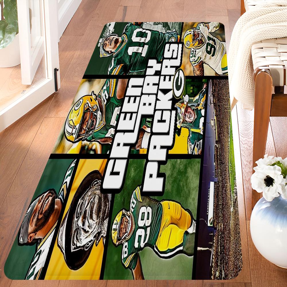 Green BayS PackerS Room Mats Anti-slip Absorb Water Long Strip Cushion Bedroon Mat Household Carpets