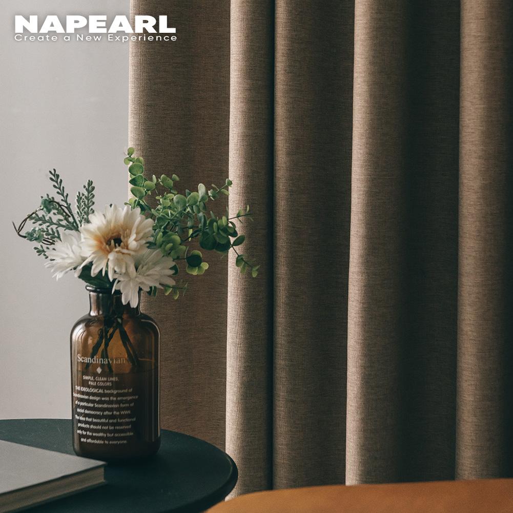 1 Stück NAPEARL Präzisions-Verdunkelungsvorhang 70% Verdunkelung Unifarbener Fensterbehang für Wohnzimmer Schlafzimmer Heimdekoration