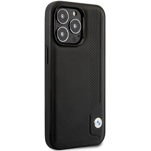 Pouzdro pro iPhone 14 Pro Max BMW Hardcase Kožené Černé