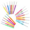22Pcs Set Crochet Hooks Set Color Plastic Handle Aluminum Hook for Yarn Knitting Crafts Needles