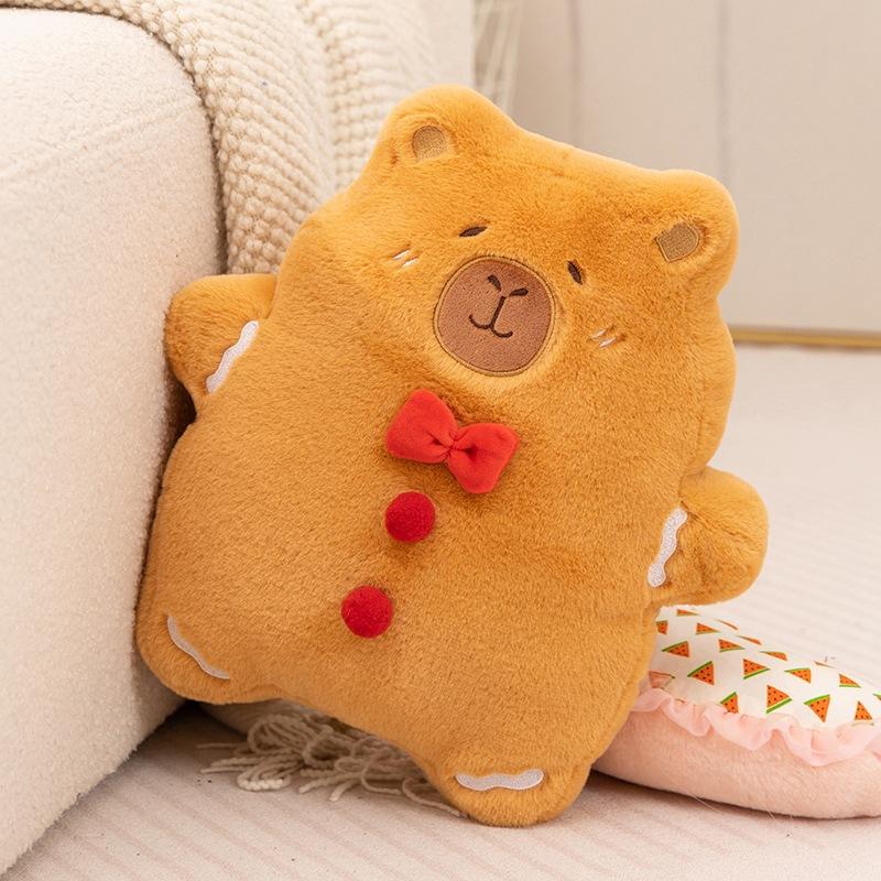 

Cute gingerbread capybara throw pillow plush toy doll kapibara doll doll christmas gift 15cm（0.05kg）