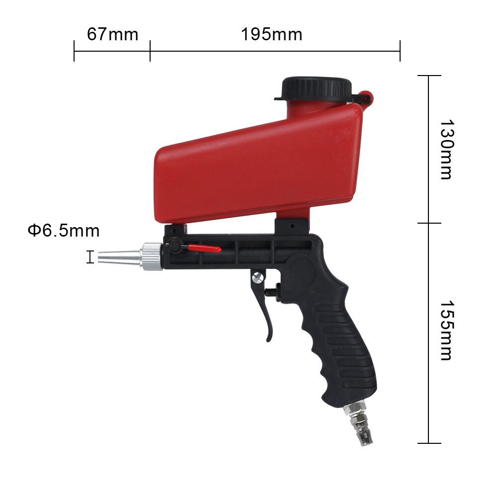 Handheld Pneumatic Blasting Gun Set Adjustable Small Sand Blasting Machine Portable Gravity Sand Blaster Sandblasting Gun 90psi