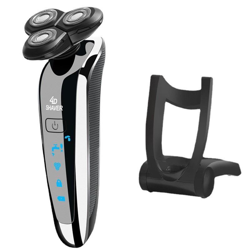 4D Electric Floating Shaver: USB Rechargeable, Full Body Washable, Multifunctional Beard Razor for Men.