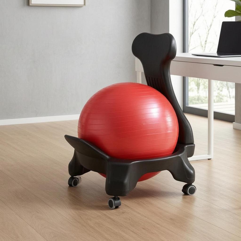 Exercise Ball Chair Frame Mobile Balance Base Wheeled