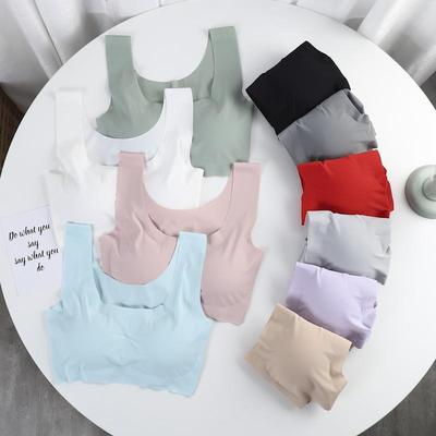 Sutien Sport Confortabil Plus Size Fără Fir Fără Cusături din Mătase de Gheață cu Design Frumos la Spate