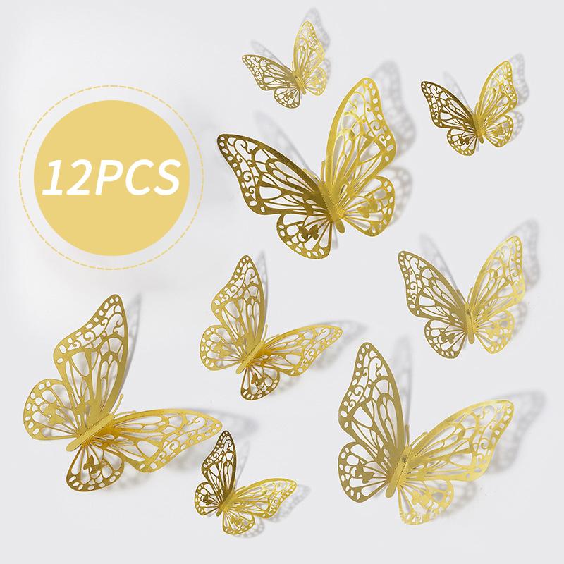 1Set Butterfly Cake Decoration Party Supplies Diy 3D Butterfly Cake Topper Decorative Birthday Wedding Cake Insert Accessories