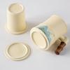 400ml Ceramic Tea Mug with Infuser and Lid for Loose Leaf Tea Steeper Mug with Wood Handle Mugs Tea Lovers Gifts