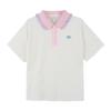 Xiaoyinman Girls' Lace Collar Embroidered Polo T-Shirt