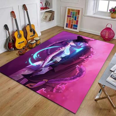 1pc KPop Demon Hunters RUMI8 Design Printed Area Rug Carpet for Bedroom Living Room Home Decor Rugs Mat Non Slip Mat Rug for Bedside