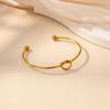 Stainless Steel Heart Bracelet For Women Men Gold Color Thin Cuff Bangle Bracelets Femme  Designer Jewelry Couple Gfts