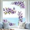 Purple Flower Butterfly Window Sticker Is Suitable for Window Glass, Storefront Display Window Stickers.