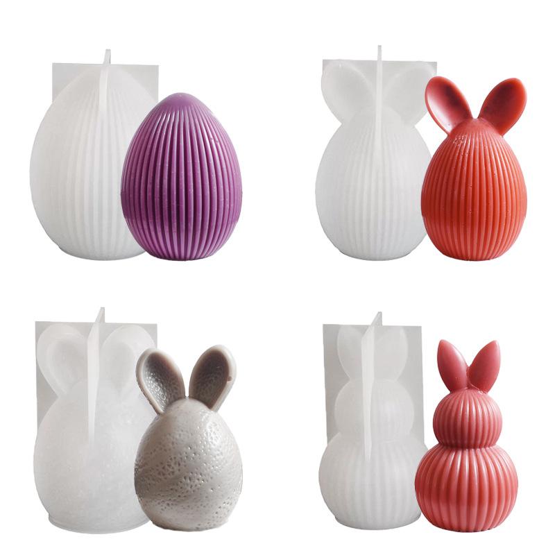 Easter Egg Bunny Silicone Mold DIY Handmade Candle Aromath Soap Plaster Ornaments Tool Resin Craft Casting Molds Home Decor Art