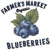 Women's Short-Sleeve T-Shirt with Retro Farmer's Market Organic Blueberries Print