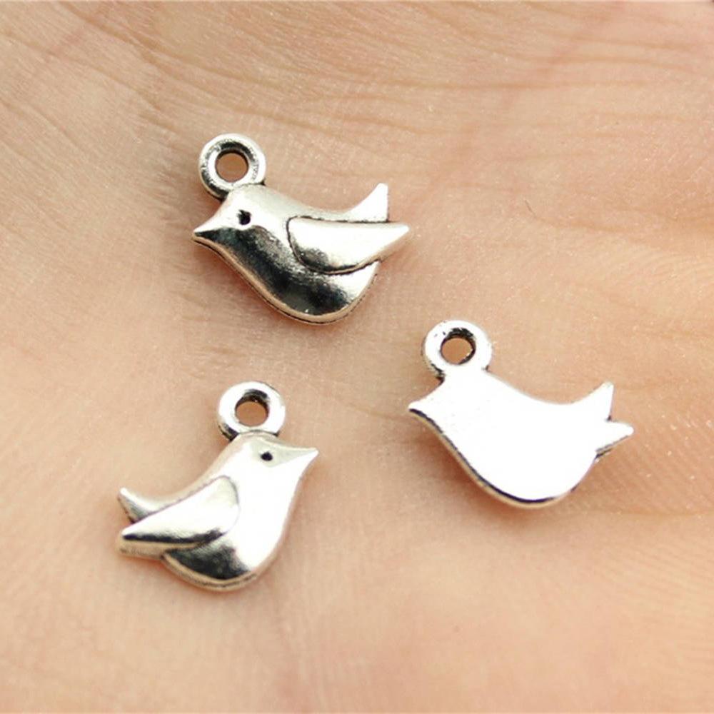 

20pcs Charms Connector Bird Tibetan Bronze Silver Color Pendants Antique Jewelry Making DIY Handmade Craft