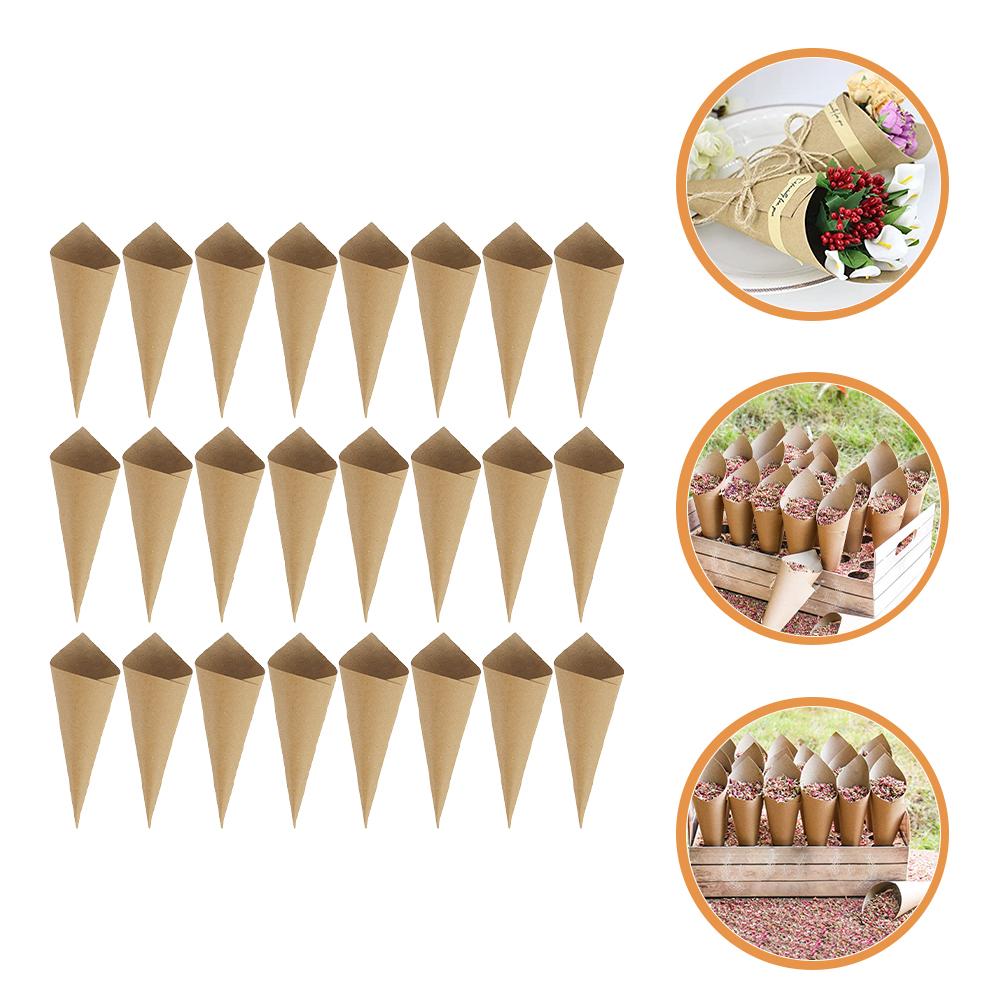 120 Pcs Ties Nut Pod Paper Candy Cones Vintage Flower Bouquet Confetti Petal Covers for Women Women's