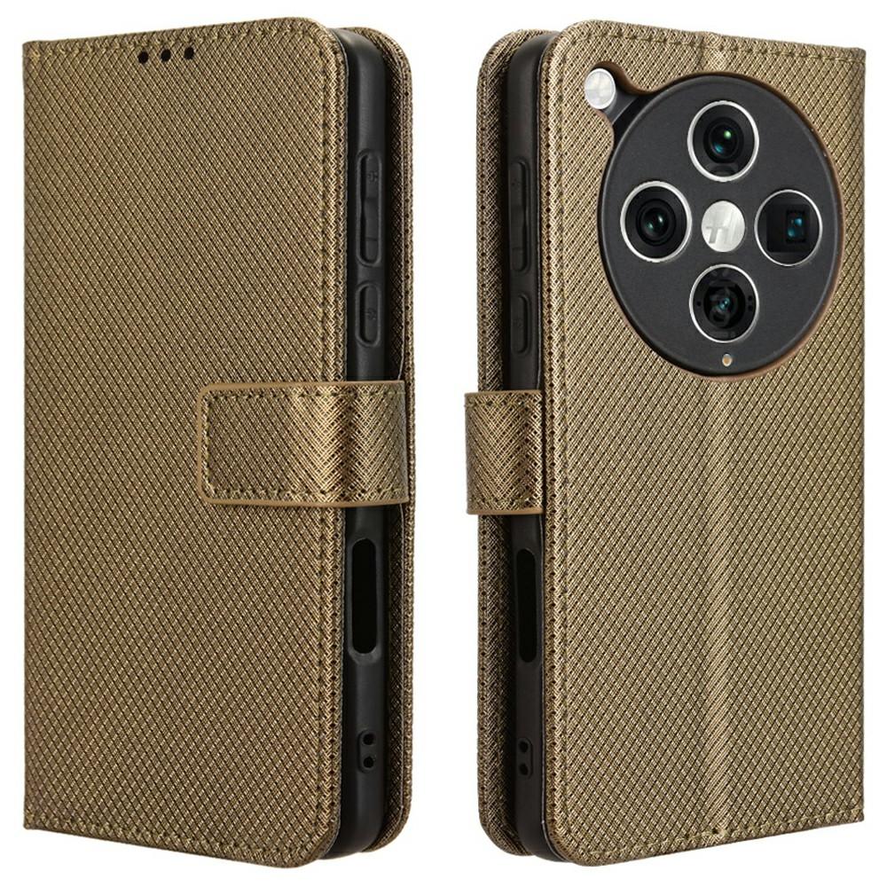 For Oppo Find X8 Pro 5G Case PU Leather Diamond Texture Wallet Phone Cover