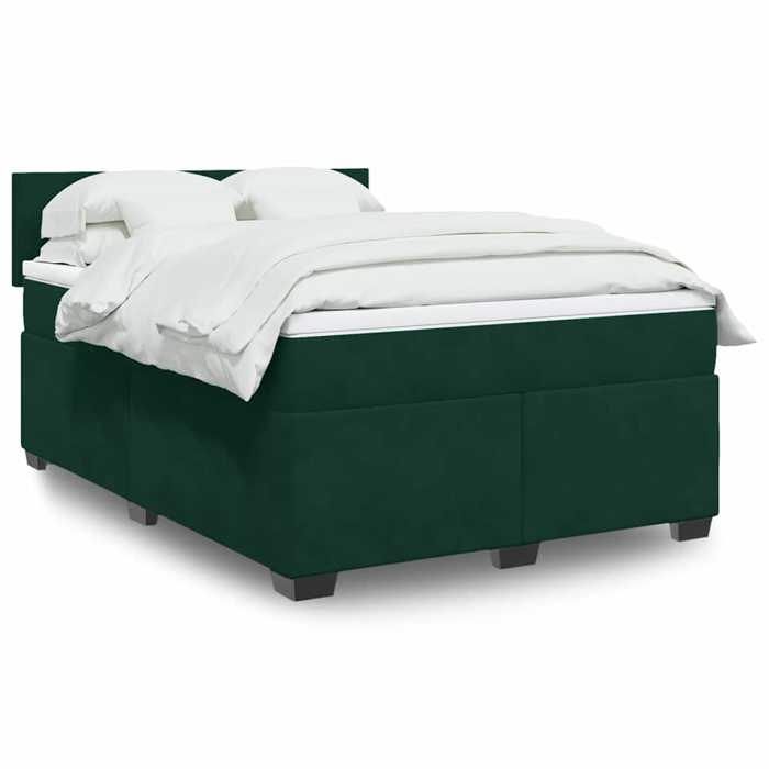 Maison Exclusive - Sommier à lattes de lit et matelas Vert foncé 160x200cm Velours