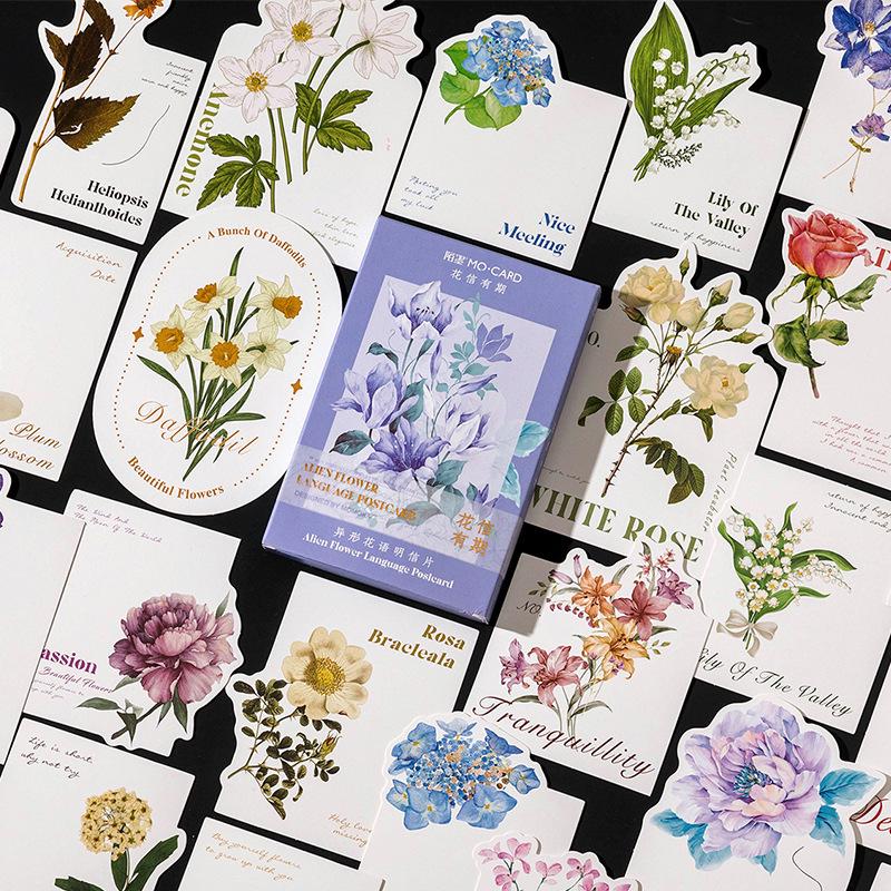 Mò Mò Ink Cartridge Postcard Pack: Artistic Floral & Plant Greeting Cards, 30 Sheets