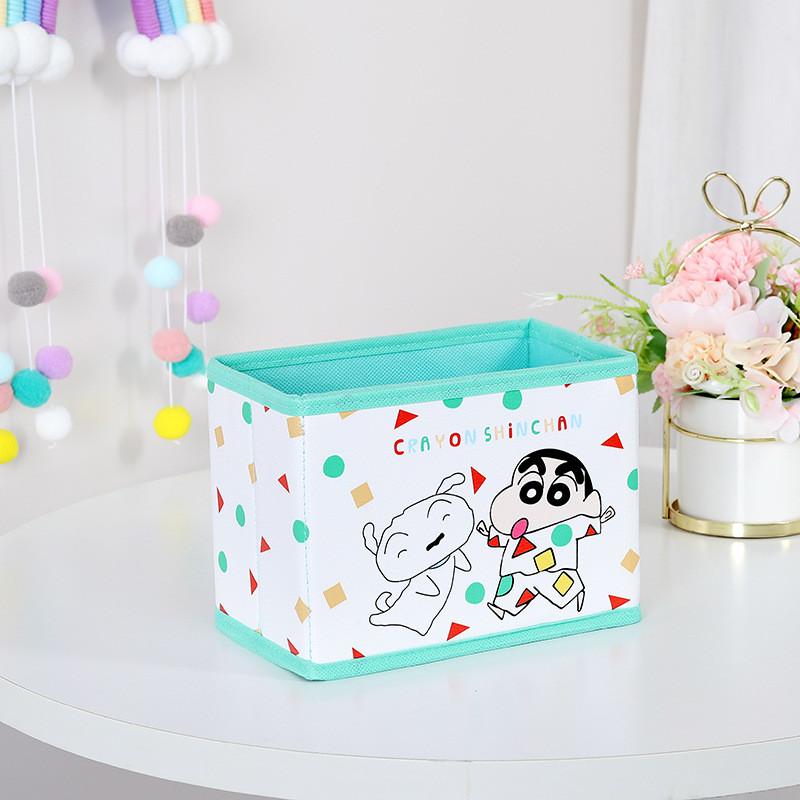 Cute Crayon Pajamas Shin Chan Shiro Striped Pattern Foldable Desktop Box Storage