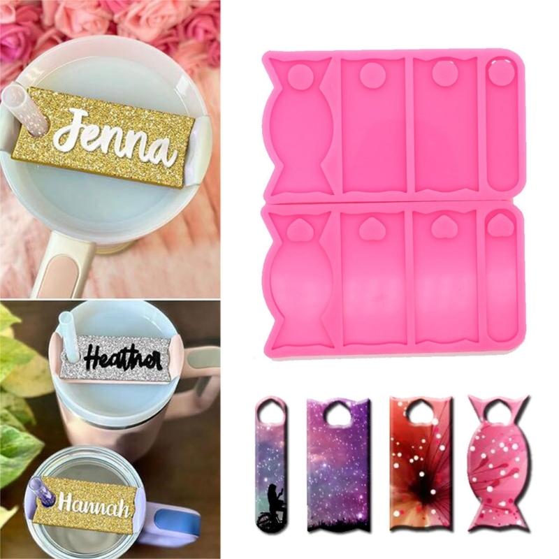 Name Plate Resin Mold for Cup Lid 40oz Tumbler Nameplate Silicone Mold Resin Casting  Personalized Custom Name Making