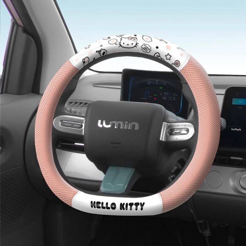 Kuromi Universal Car Steering Wheel Cover 2025 Cute My Melody Cartoon Round D-Type Anti-Slip Protection Car Steering Covers