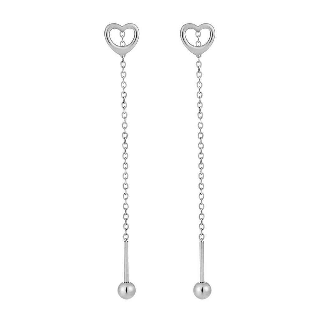 High-End Korean Style Titanium Heart Earrings - Anti-Drop & Anti-Snag Design for Women
