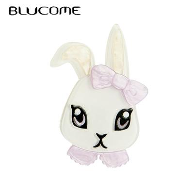 2023 Fashion Acrylic Cute Rabbit Brooch Female Exaggerated Cartoon Cute Badge Lapel Brooch Jewelry Gift