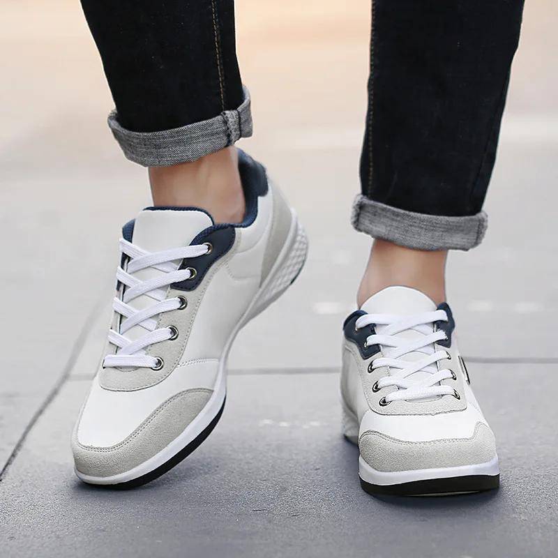 Men's Sports Casual Shoes  Spring Comfortable and Breathable Travel White Shoes Running Lace-up Men's Tennis Shoes No. 46