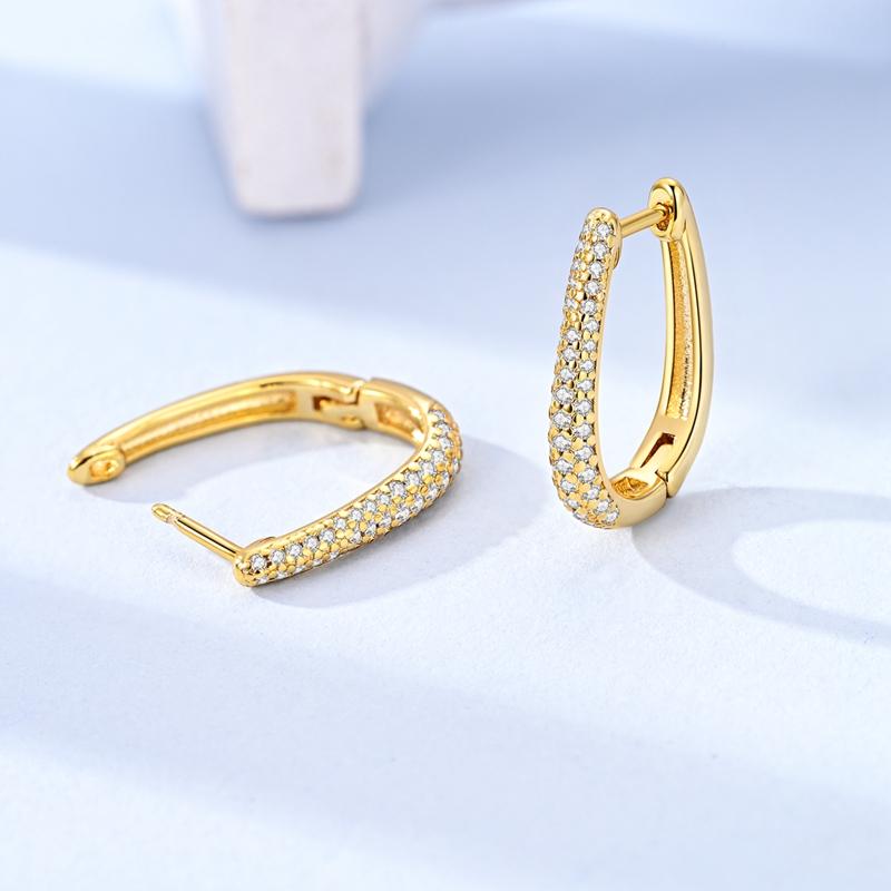 New 925 Silver Earrings Golden Beans Leaf Feather Luminous Elf Hoop Earring For Women Making Jewelry Gift