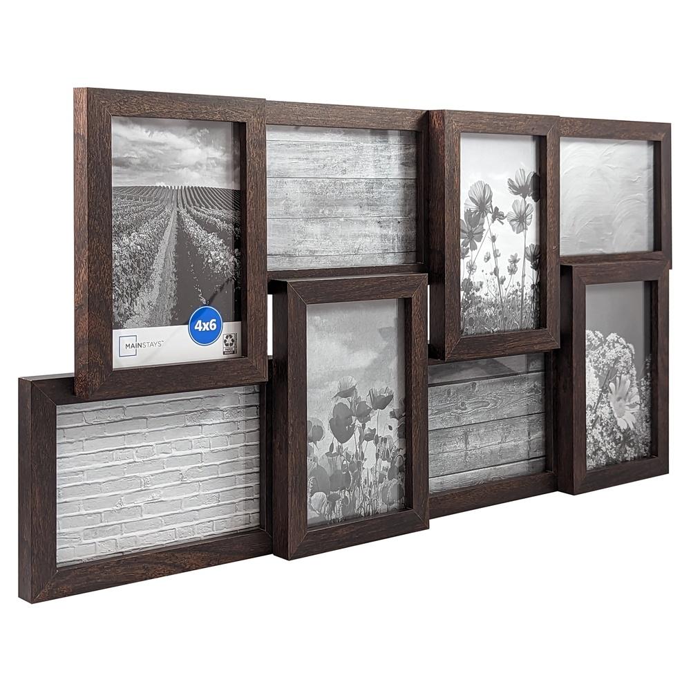 8 Opening Gallery Collage Frame 4x6 Photos Durable Wall Mount Picture Frame with Hangers Perfect Home and Office Decoration