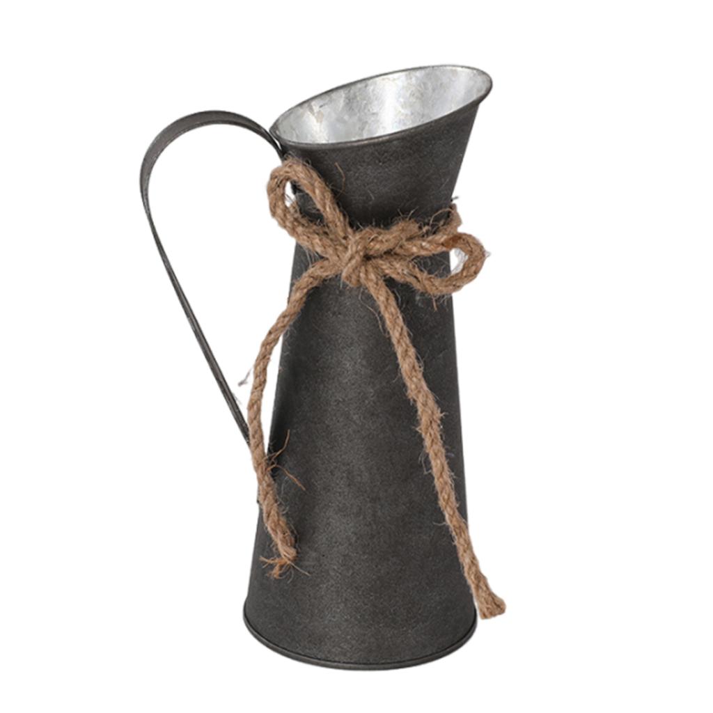 Elegancja francuska w stylu wiejskim Żelazny wazon na kwiaty Mały prymitywny dzbanek wiejski Puszka na mleko do kompozycji kwiatowych Wazon wiejski