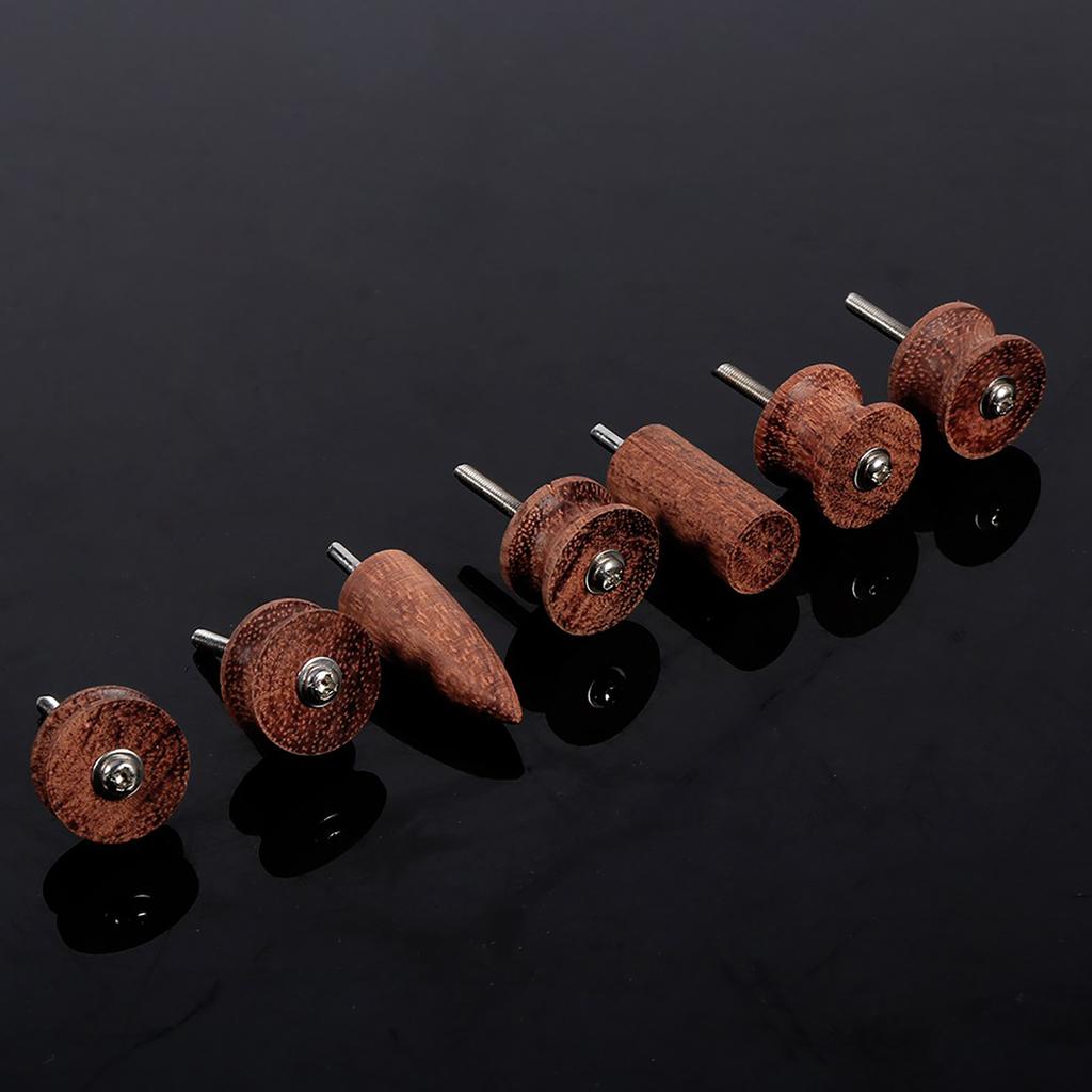 7pcs Rosewood Leather Burnisher Kit Pointed Tip Leather Slicker Tool