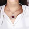 Jewelry Simulation Emerald Red Treasure Large Pendant Main Stone 18 Card Size 12 * 16 Material Copper Plated Platinum