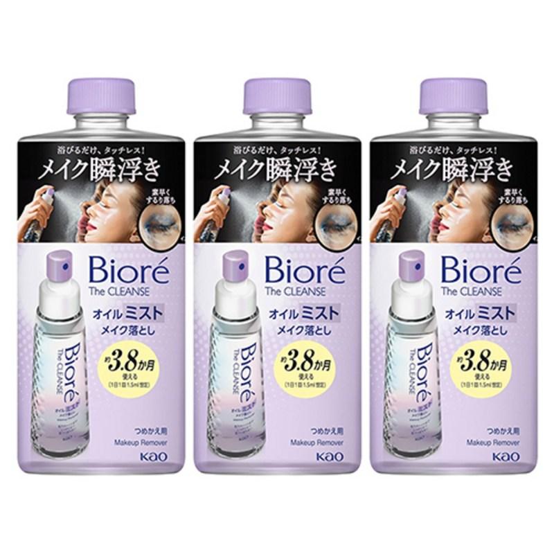 Biore The Cleanse Oil Mist Makeup Remover Refill, 3 Pcs, 180ml