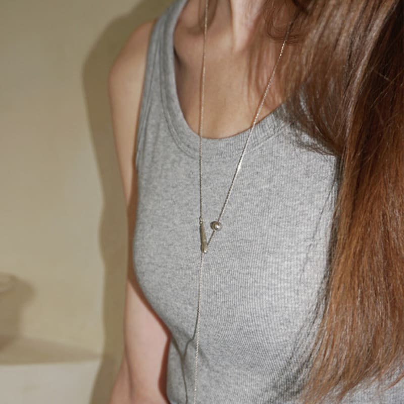 

OURPIERRE DEEP DROP NECKLACE SILVER 925 OS