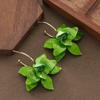 3D Resin Flower Earrings Fashion Exaggerated Pastoral Style Plate Ear Jewelry Unique Design Earrings for Women