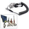 Fly Fishing Magnetic Net Release Holder Keeper with Coiled Lanyard Strong Magnet Carabine Fast Buckle Anti-Drop Rope