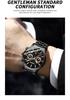 BINBOND Men's Waterproof Quartz Sports Watch with Steel Strap and Dual Eye Multifunction.