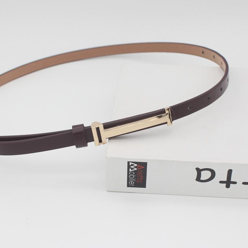 Decorative Glossy Multi-Color Pu Thin Small Belt Women'S Silver Belt Women