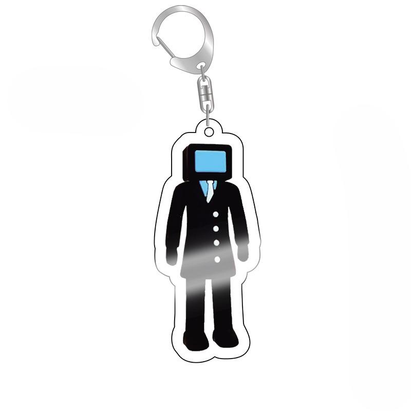 Skibidi Toilet Cameraman Speakerman Acrylic Products Keychain Funny Jewelry Friends Fans Gift Bag Charms Souvenir Accessorie