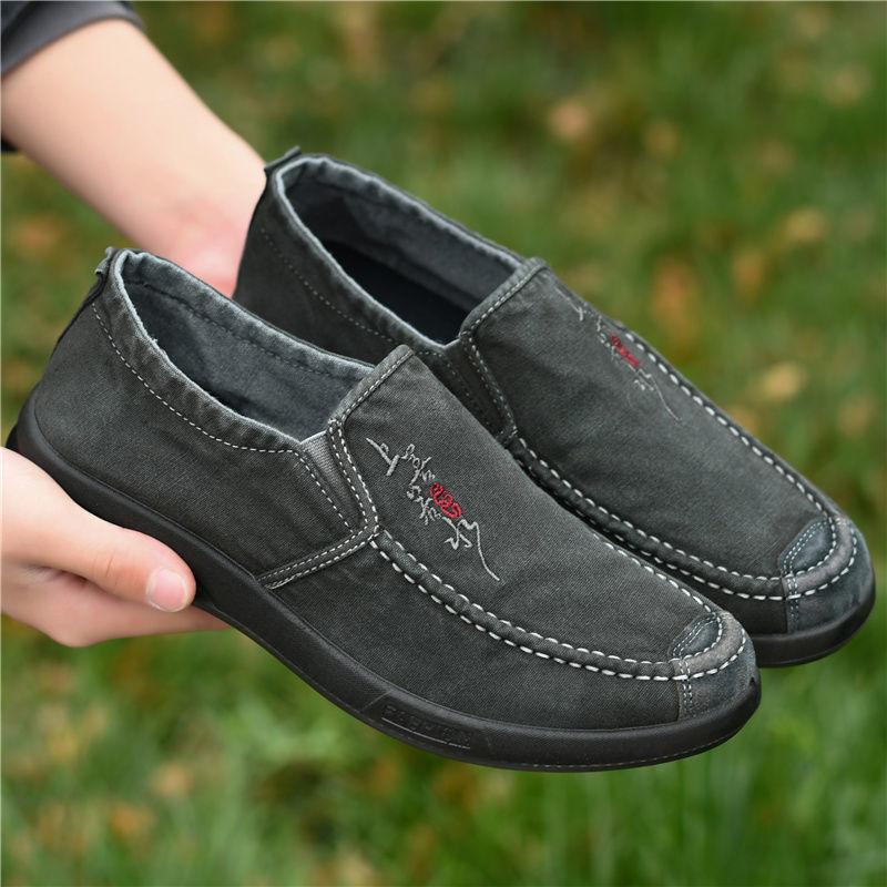 Old Beijing Cloth Shoes Men's Shoes Spring and Autumn Canvas Shoes Men's Casual Shoes Comfortable and Lightweight Board Shoes Non-slip Korean