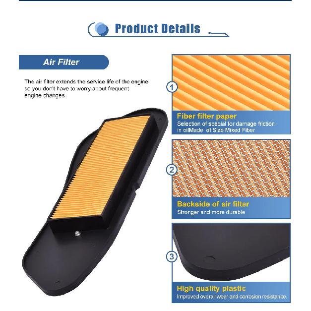 Motorcycle Air Filter Oil Filter Kit 5GM-15407-00 37P-E4451-00 for YAMAHA YP250 R X-Max ABS 2006-2016