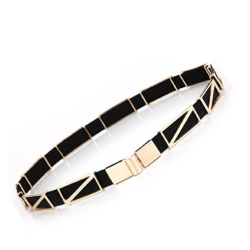 

Fashion Womens Metal Slim Belt With Alloy Buckle For Dress And Skirt Accessories Black B